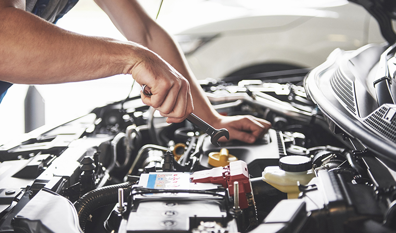 Monthly car maintenance checklist with inspection points and checkmarks for vehicle care routine